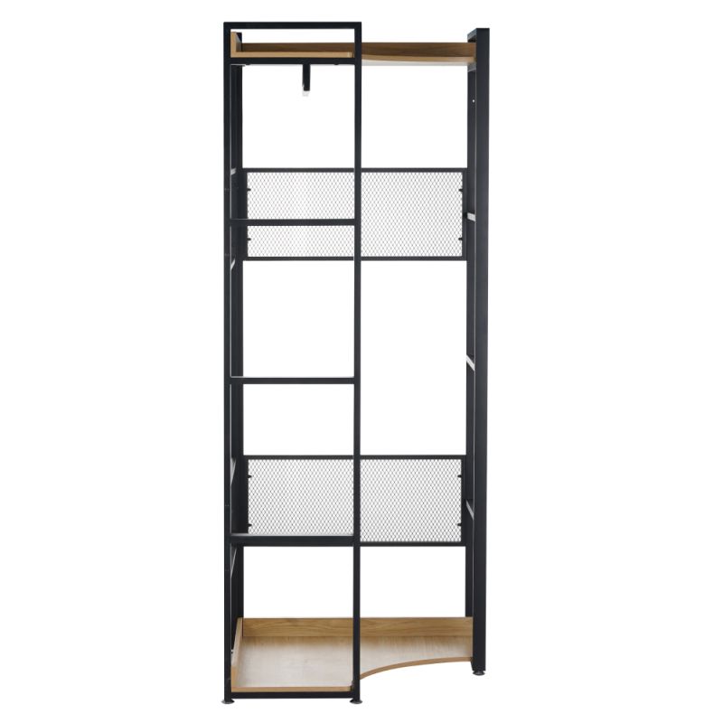 Štýlový rohový regál s policami TYP4, dub-čierna