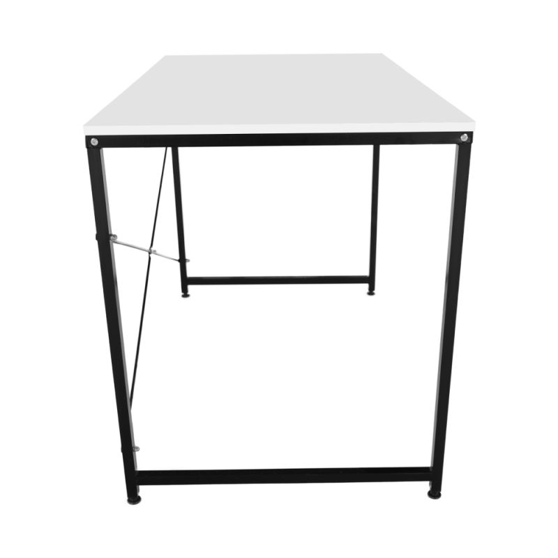 Písací stôl s kovovou konštrukciou, biela/čierna, 120x60 cm