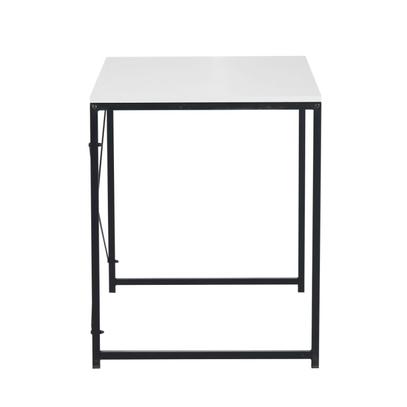 Písací stôl s kovovou konštrukciou, biela-čierna, 90x60 cm