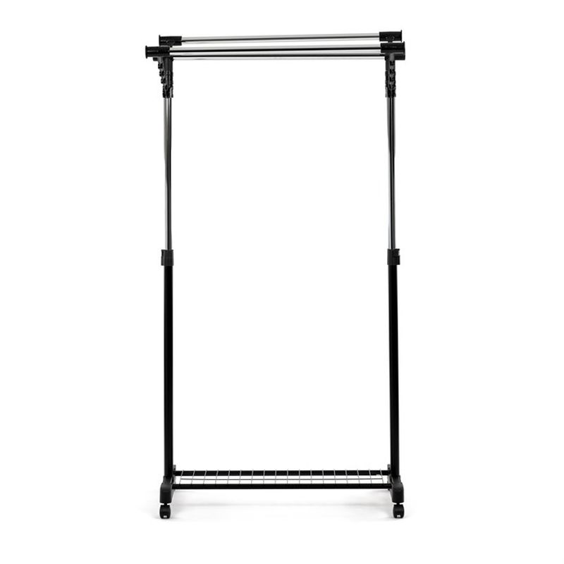 Stojan na šaty s výklopnými ramenami, čierny