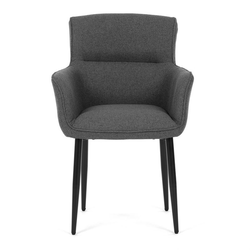 Stolička jedálenská, sivá látka, čierny matný lak