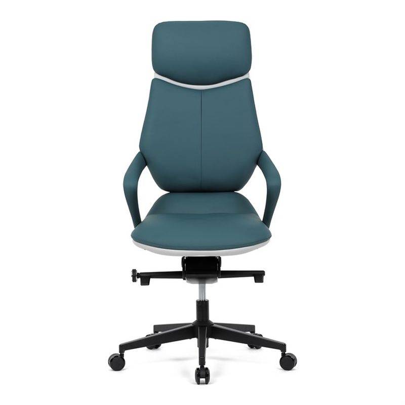 Tyrkysovo modré kancelárske kreslo z kvalitnej ekokože
