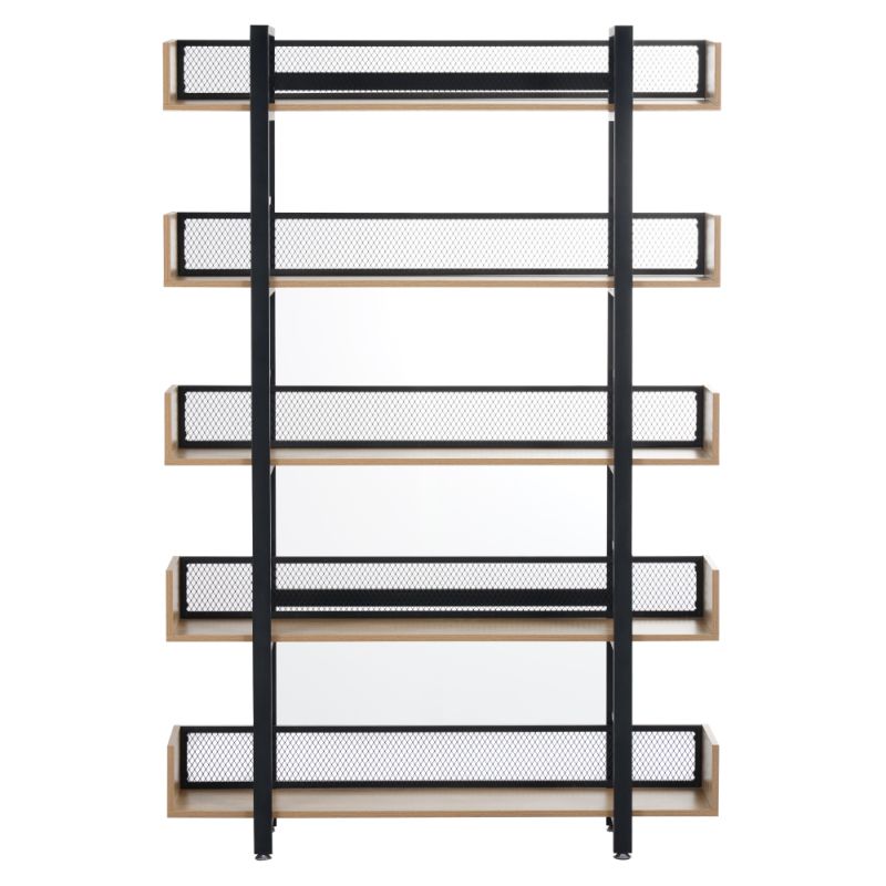 5-policový regál, dub-čierna