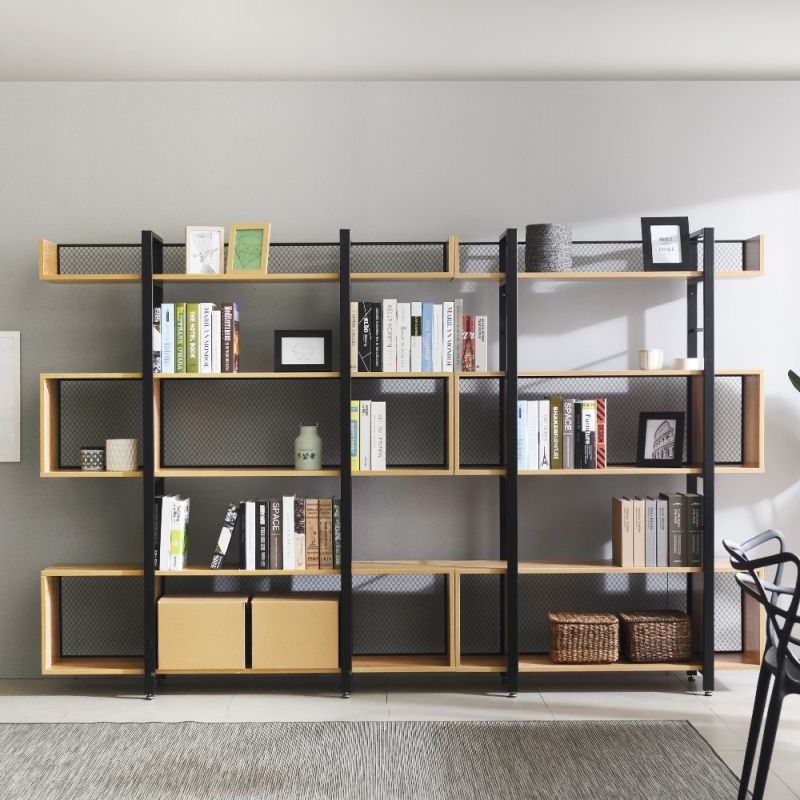 3 policový regál, dub-čierna