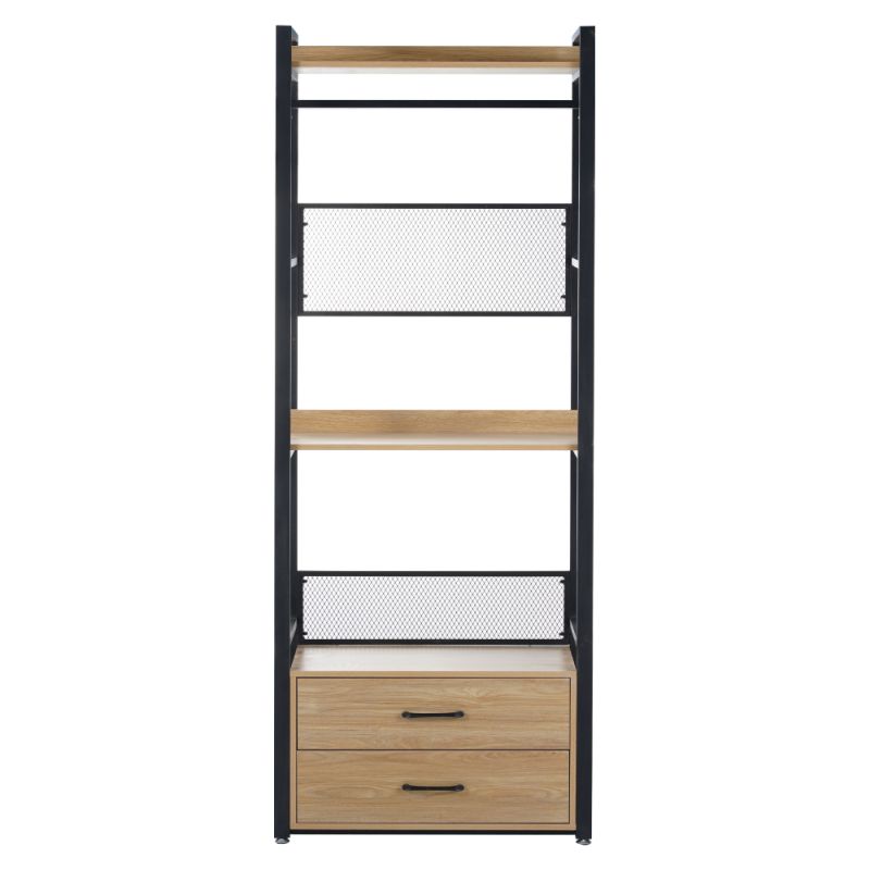 Štýlový regál so zásuvkami TYP1, dub-čierna