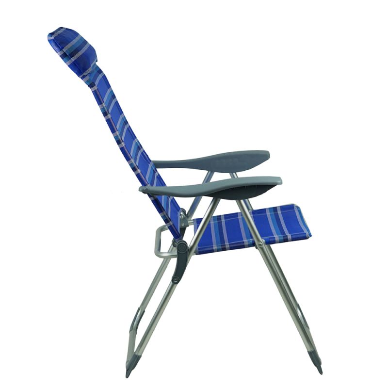 Záhradné polohovacie kreslo, modrá-sivá