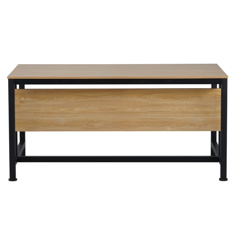 Elegantný a funkčný PC stôl, dub-čierna, 150x80