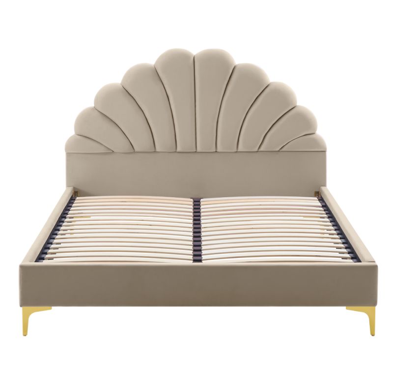 Štýlová posteľ 160x200, béžová Velvet látka