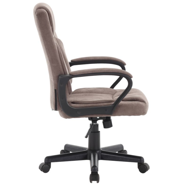 Komfortné kancelárske kreslo, hnedá látka-čierny plast