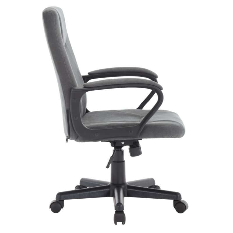 Komfortné kancelárske kreslo, tmavosivá látka-čierny plast