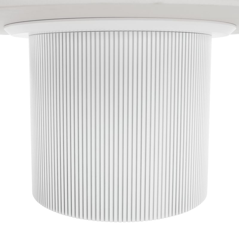 Originálny okrúhly konferenčný stolík, biely mramor-MDF, priemer 80