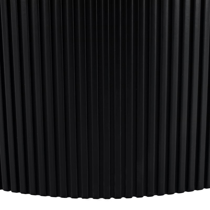 Originálny okrúhly konferenčný stolík, čierna MDF, priemer 80