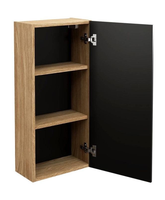 Skrinka do kúpeľne 83-35-1D, dub olejovany-čierna, 1x dvierka