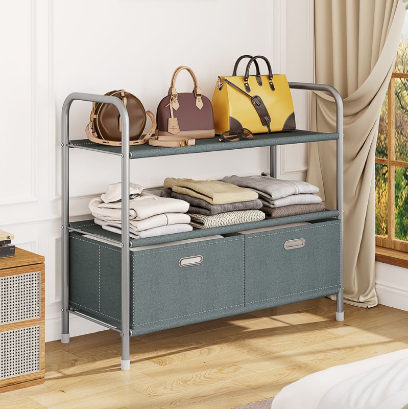 Štýlový regál v elegantnom sivom farebnom prevedení