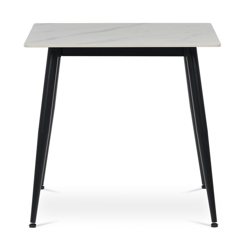 Stôl jedálenský 80x80 cm, keramická doska biely mramor