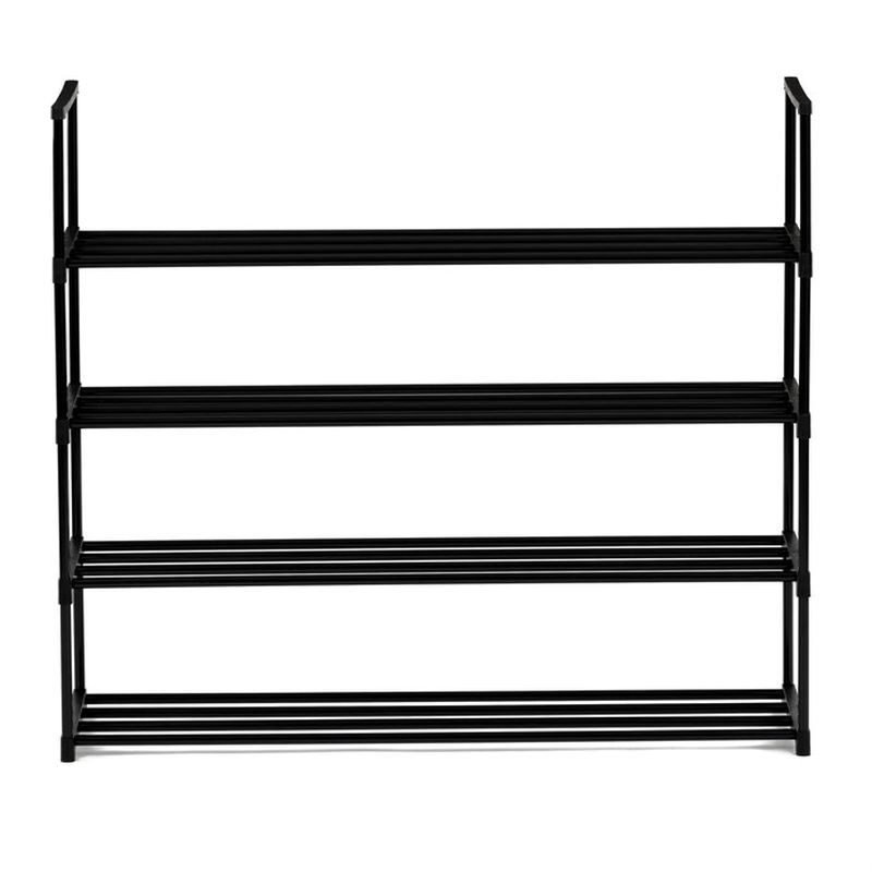 Botník, 4 police, čierny kov