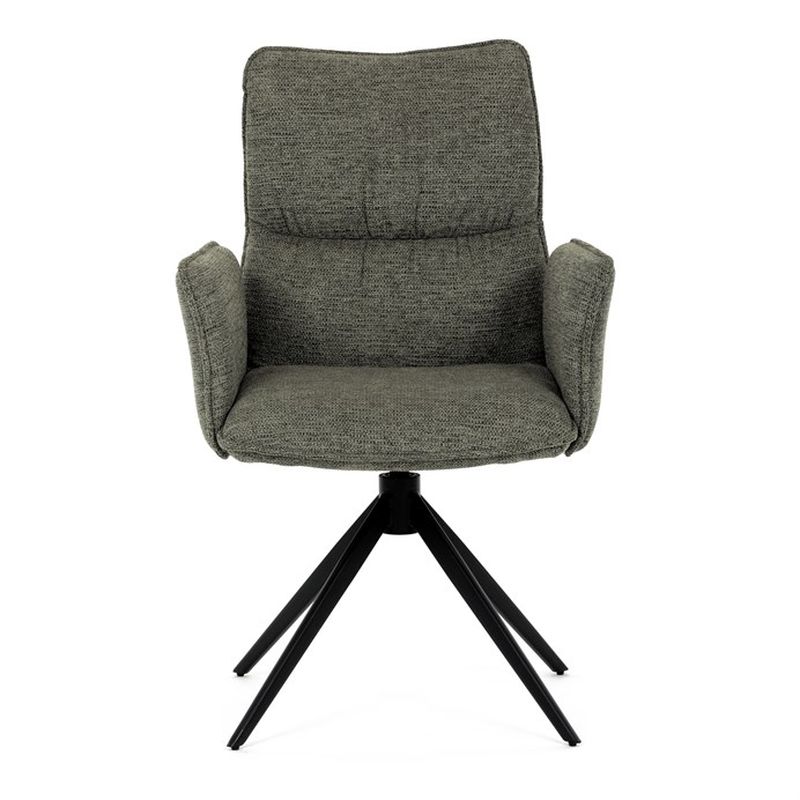 Elegantná jedálenská stolička zelená látka, 360 ° vratný mechanizmus