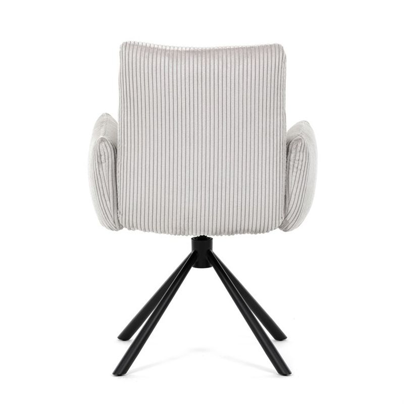 Jedálenská stolička, krémová menčestrová látka, 360 ° vratný mechanizmus