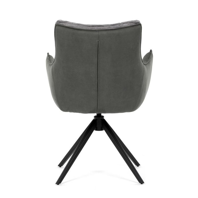 Jedálenská stolička, sivá látka s otočným vratným mechanizmom