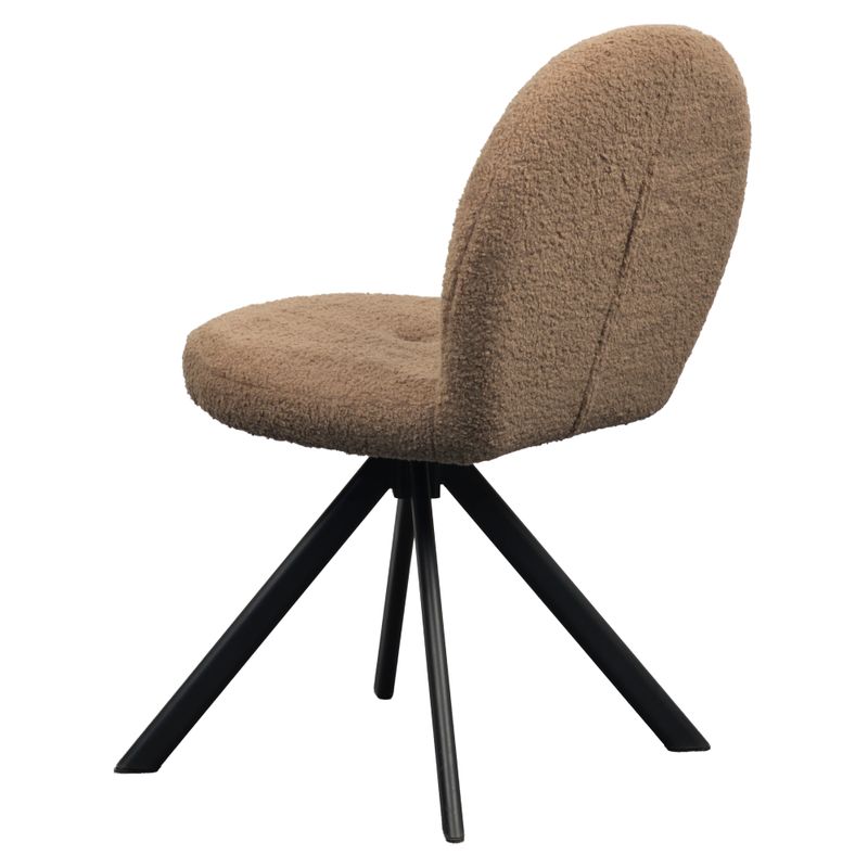 Štýlová jedálenská stolička svetlohnedá látka-čierna 