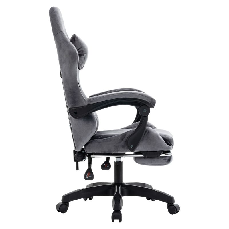 Elegantné kancelárske/herné kreslo s podnožou, sivá