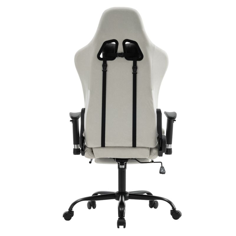 Elegantné kancelárske/herné kreslo s podnožou, biela-čierna