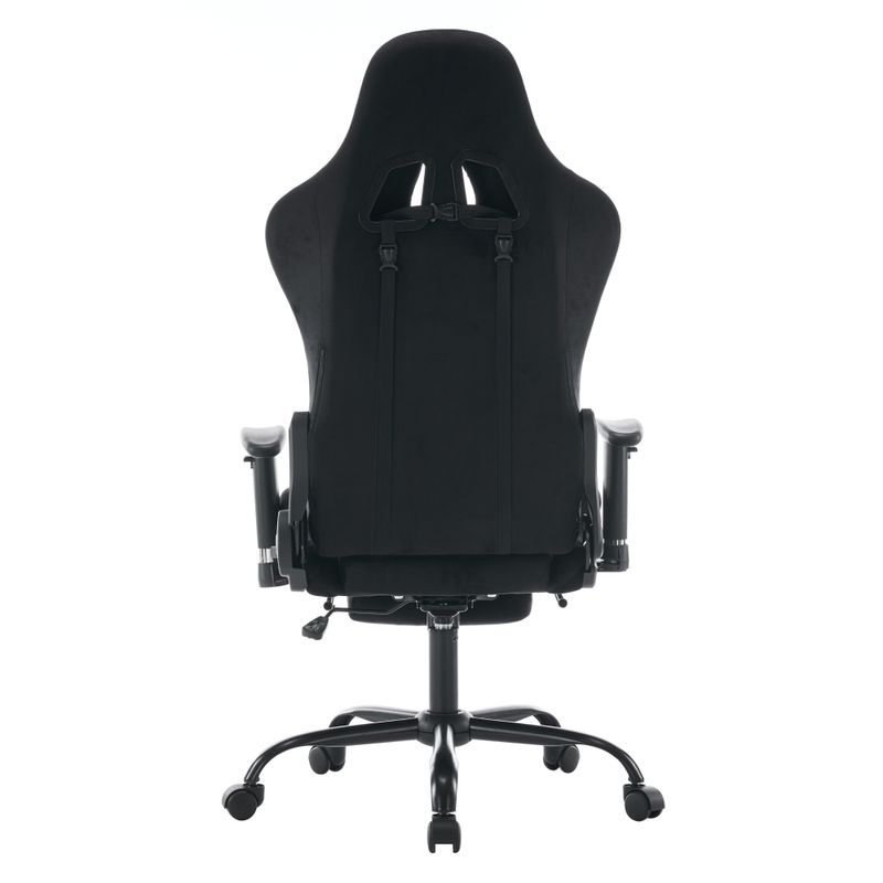 Elegantné kancelárske/herné kreslo s podnožou, čierna Velvet látka