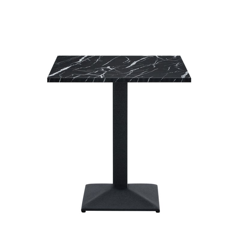 Elegantný jedálenský stôl, čierny mramor-čierna, 70x70