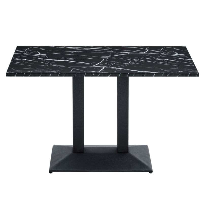 Elegantný jedálenský stôl, čierny mramor-čierna, 120x60