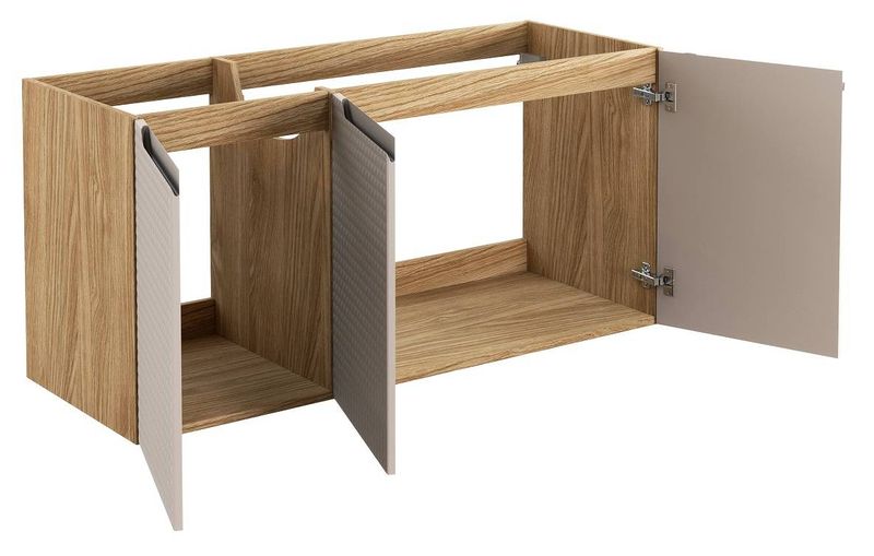 Skrinka do kúpeľne 82-120-3D, dub olejovany-béžová, 3x dvierka