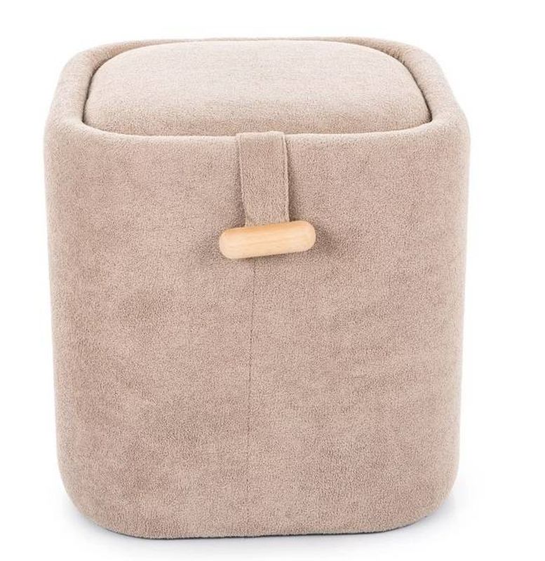 Čalúnená kompaktná taburetka, tmavobéžová tap. 253