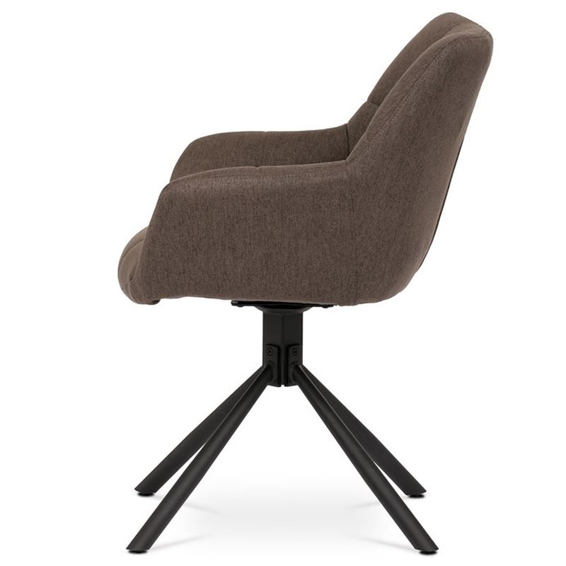 Jedálenská stolička hnedá látka, otočný mechanizmus