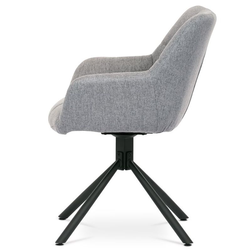 Jedálenská stolička svetlo sivá látka, otočný mechanizmus