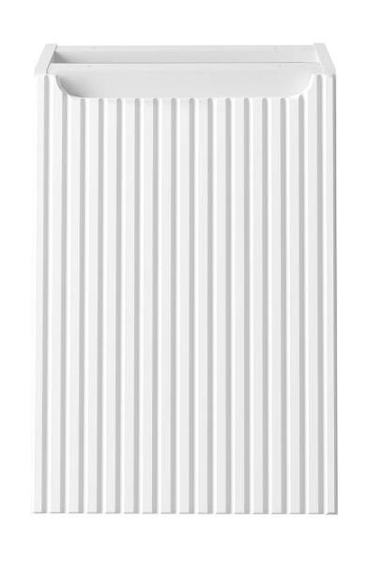 Skrinka s košom na bielizeň, biela, 1x dvierka