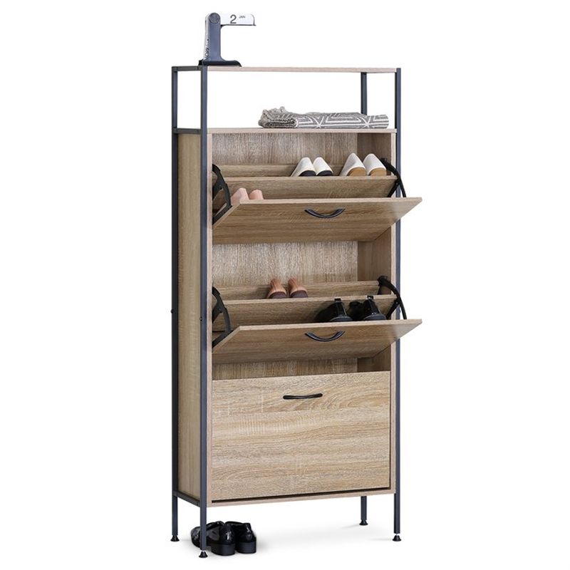 Botník s tromi priehradkami a policou, dub