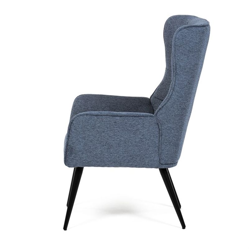 Moderné relaxačné kreslo v modrej látke