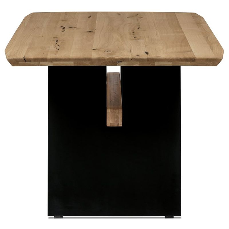 Drevený jedálenský stôl z masívu s kovovými nohami 200