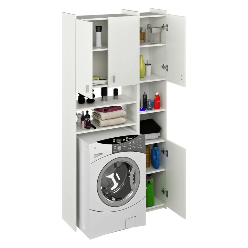 Skrinka nad práčku s regálom, biela