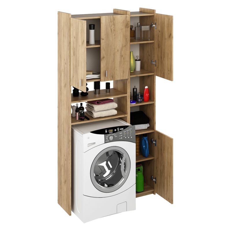 Skrinka nad práčku s regálom, dub artisan