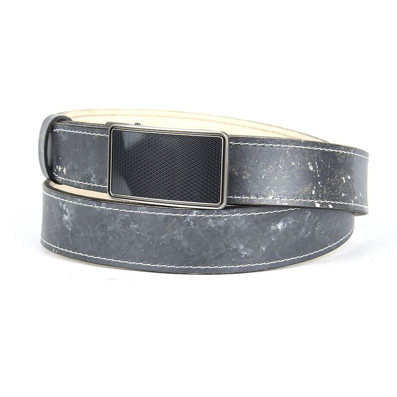 Limitovaný ručne maľovaný kožený opasok s brzdovou prackou, 133 cm, typ09