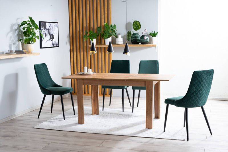 Jedálenská stolička s tvarovaným operadlom, čierny mat-zelená bluvel 78