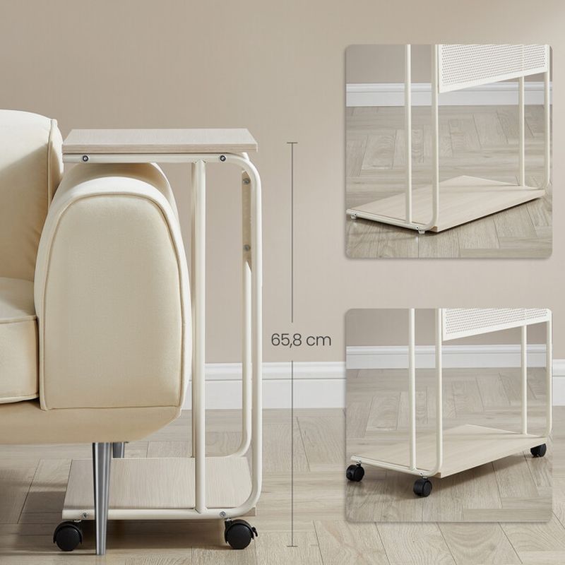 Odkladací stolík na kolieskach DUB BIELENÝ-BIELA