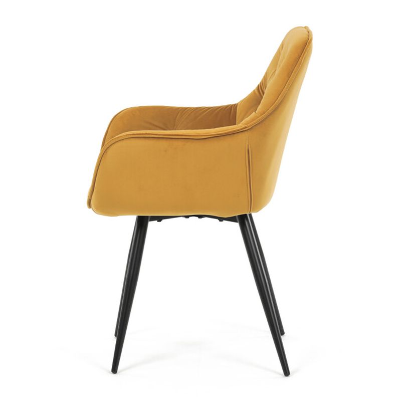 Exkluzívna stolička, žltá zamatová látka