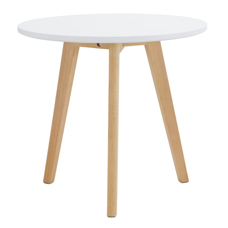Sada dvoch okrúhlych konferenčných stolíkov, biela-buk