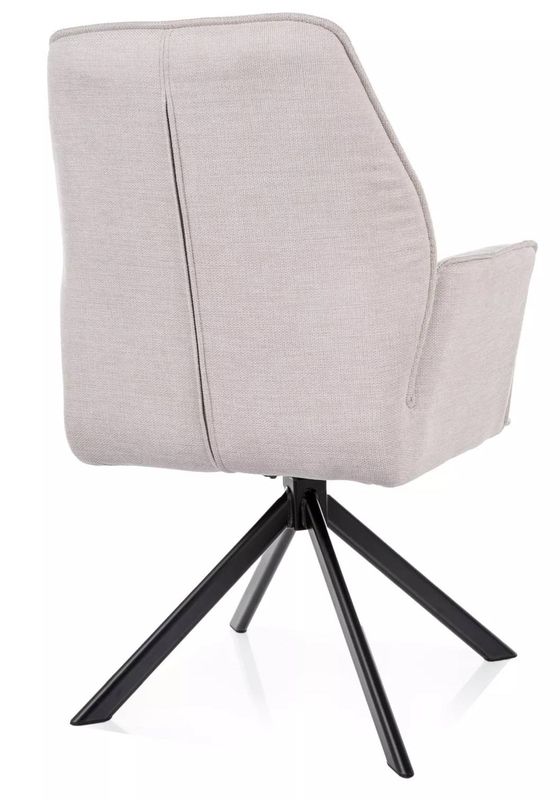 Jedálenská stolička s podrúčkami, čierna-svetlobéžová 22