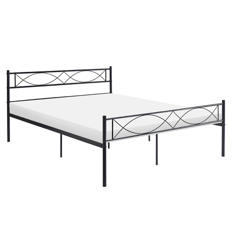 Kovová posteľ s roštom 180x200 cm, čierna