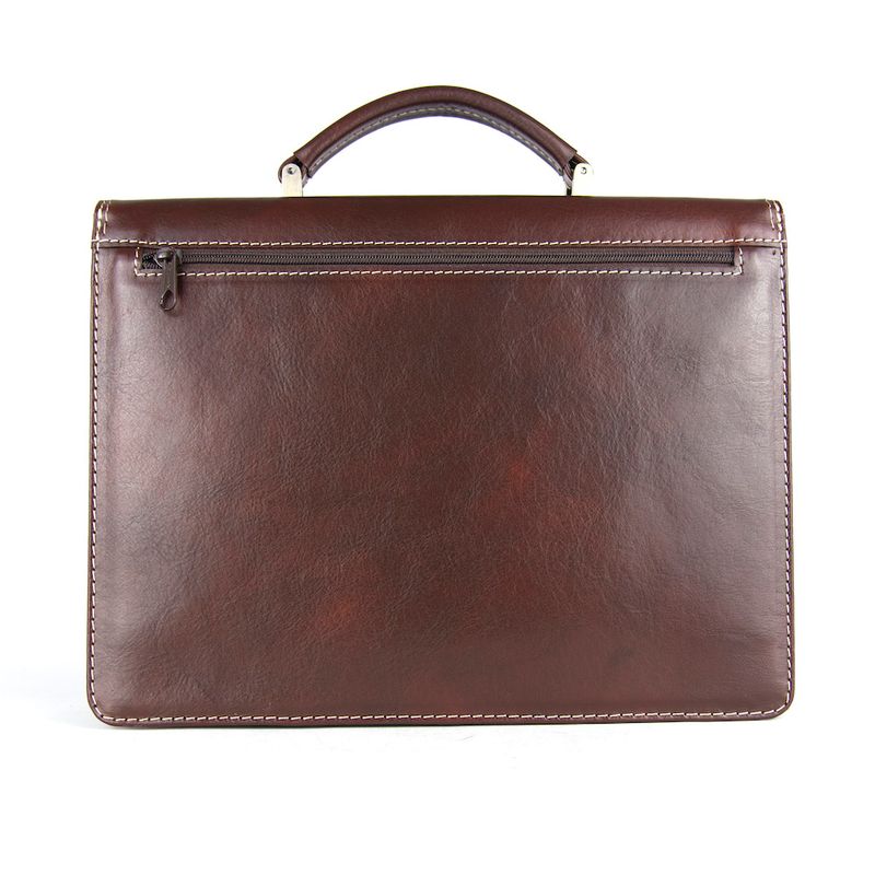 Kožená aktovka z pravej kože 7378 v tmavohnedej farbe