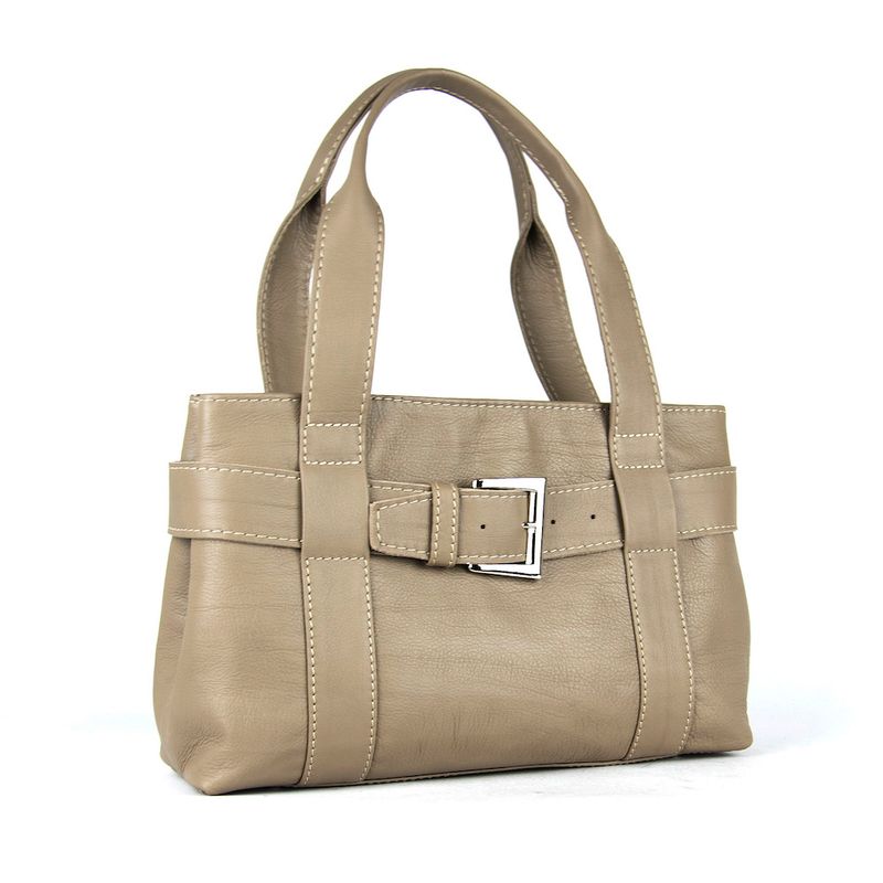 Dámska kožená kabelka v khaki farbe