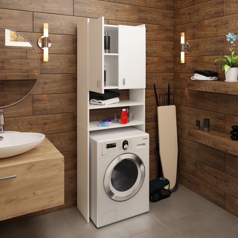 Skrinka nad práčku – biela