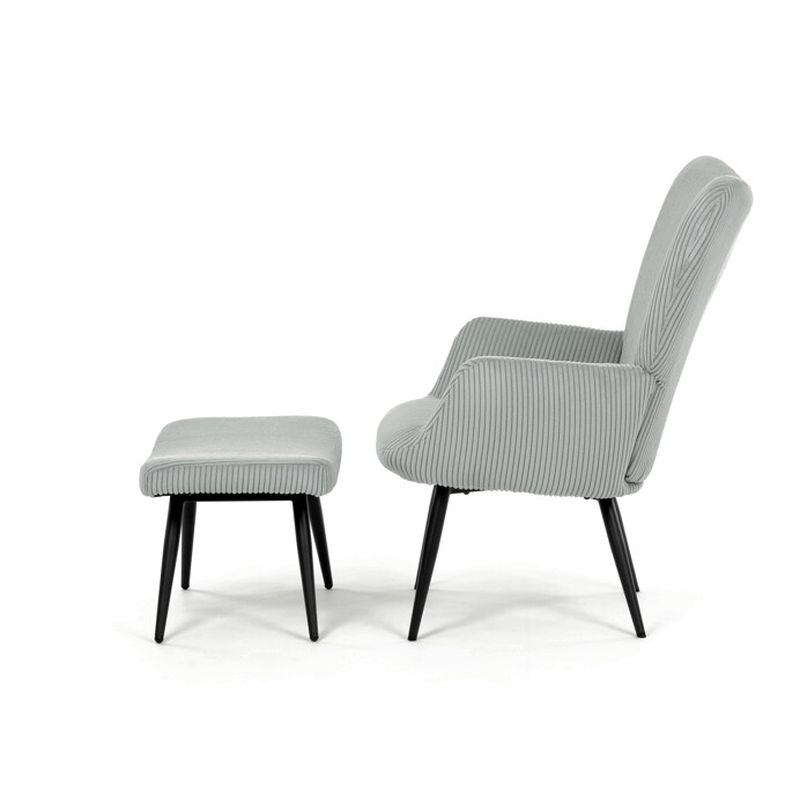 Relaxačné kreslo s podnožkou – modrý menčester